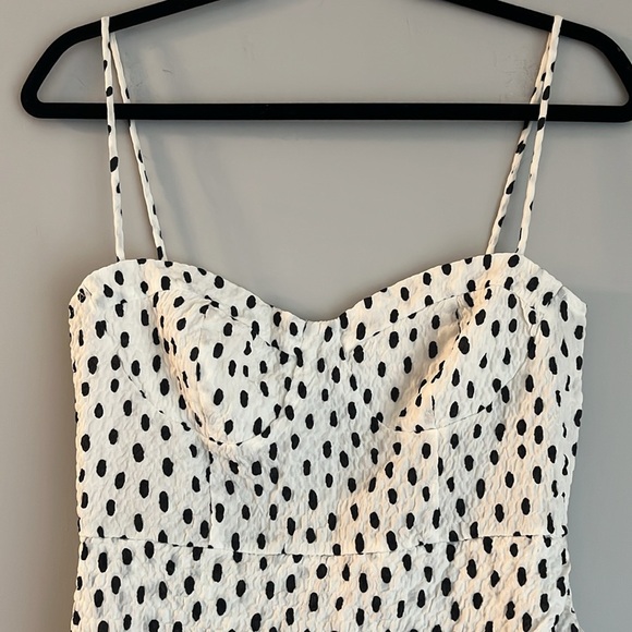 Zara Mini Dress, White with Black dots small - Picture 5 of 7